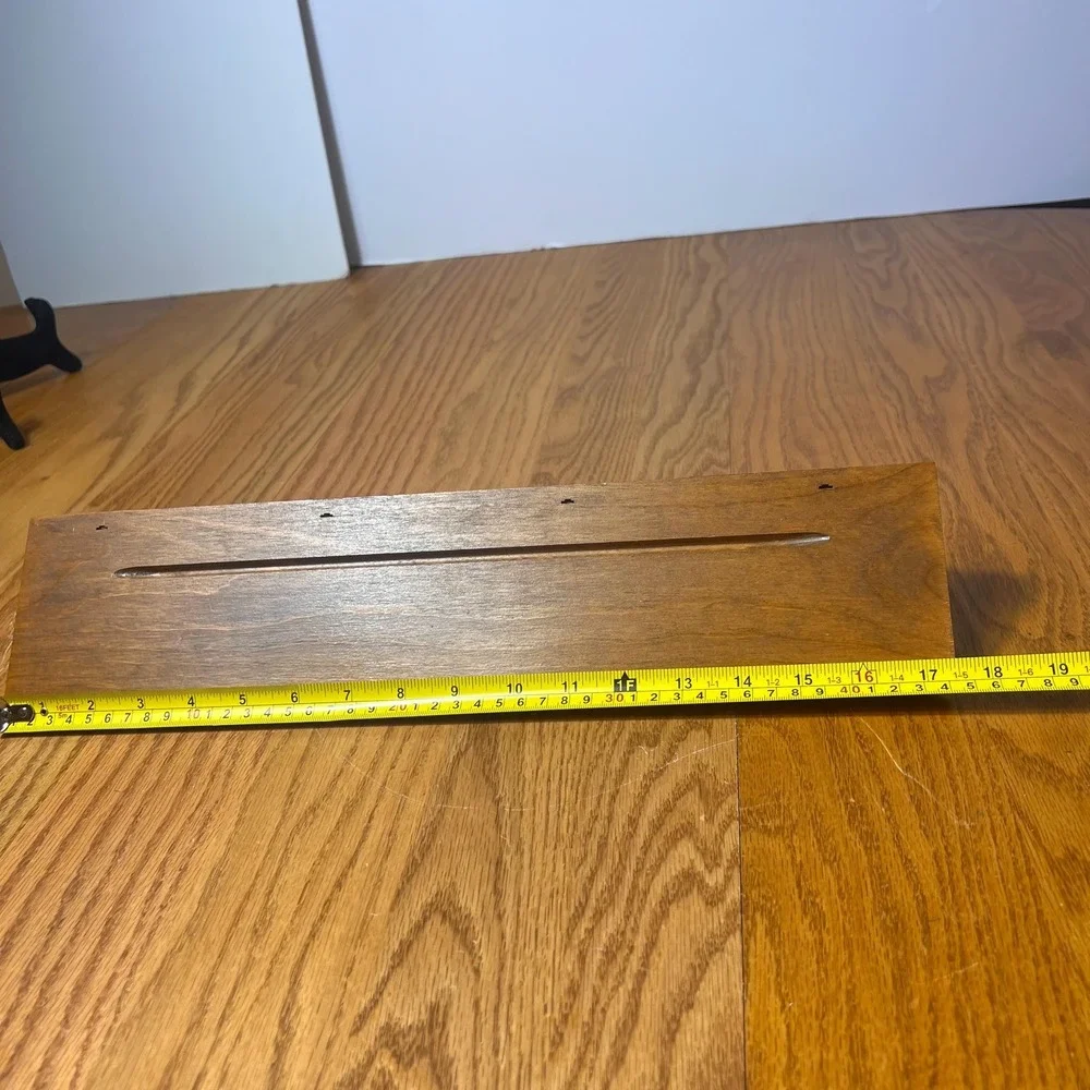 VTG Wood Wall Shelf Plate Groove Display Oak Farmhouse Country Wall Ledge 18